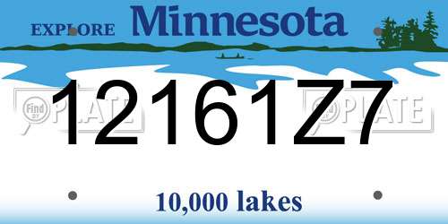 12161Z7 Minnesota License Plate