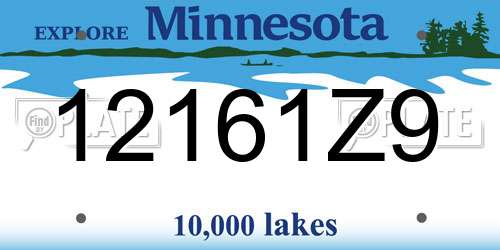 12161Z9 Minnesota License Plate