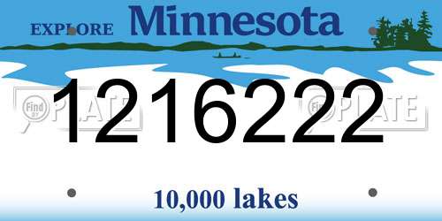 1216222 Minnesota License Plate