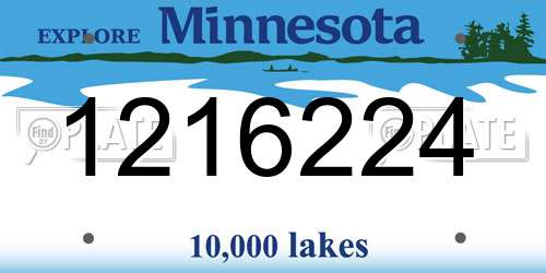 1216224 Minnesota License Plate