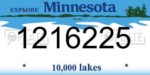 1216225 Minnesota License Plate