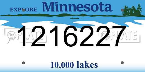1216227 Minnesota License Plate