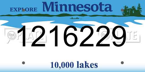 1216229 Minnesota License Plate