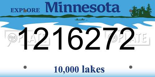 1216272 Minnesota License Plate