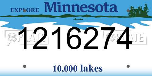 1216274 Minnesota License Plate