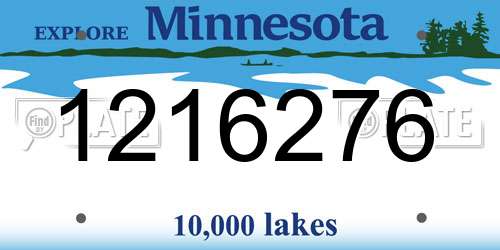 1216276 Minnesota License Plate
