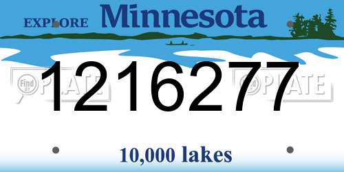 1216277 Minnesota License Plate