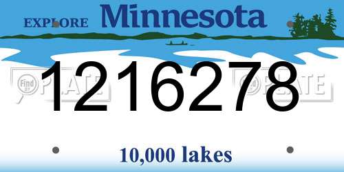 1216278 Minnesota License Plate