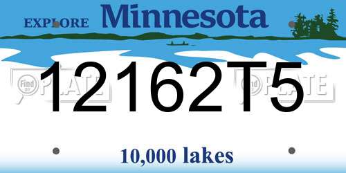 12162T5 Minnesota License Plate