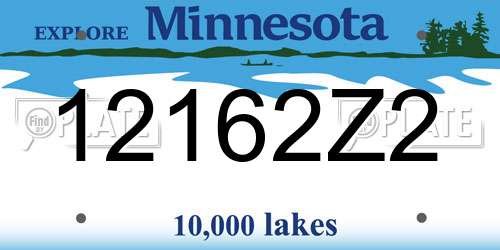 12162Z2 Minnesota License Plate