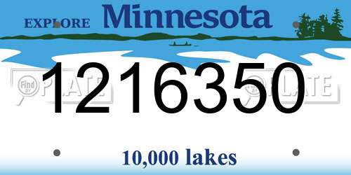 1216350 Minnesota License Plate