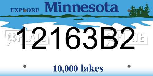 12163B2 Minnesota License Plate