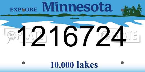 1216724 Minnesota License Plate
