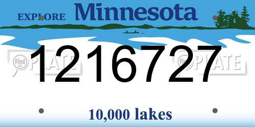 1216727 Minnesota License Plate