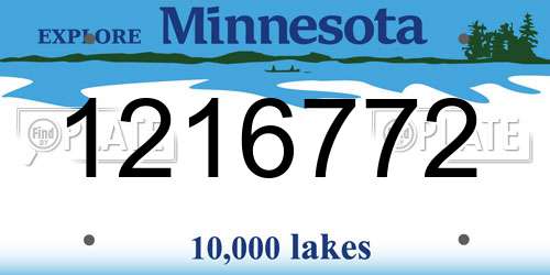 1216772 Minnesota License Plate