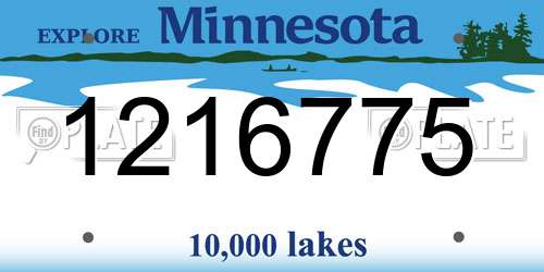 1216775 Minnesota License Plate