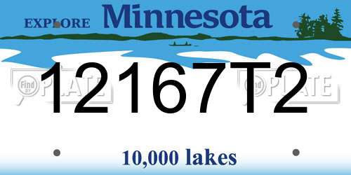 12167T2 Minnesota License Plate