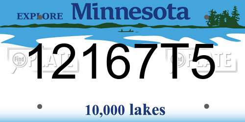 12167T5 Minnesota License Plate