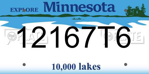 12167T6 Minnesota License Plate