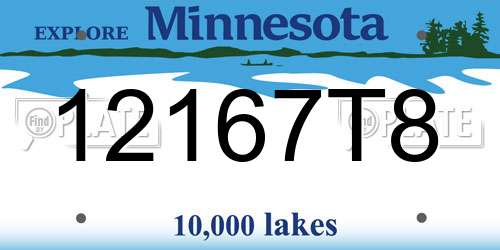 12167T8 Minnesota License Plate