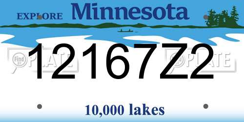 12167Z2 Minnesota License Plate