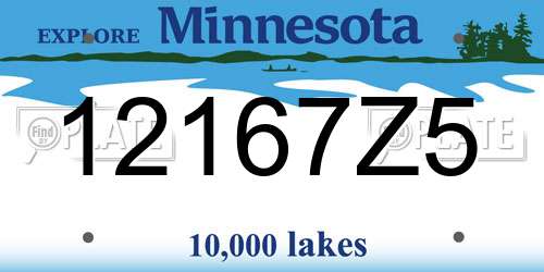 12167Z5 Minnesota License Plate