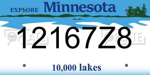 12167Z8 Minnesota License Plate