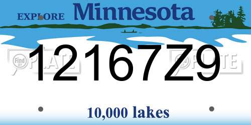 12167Z9 Minnesota License Plate