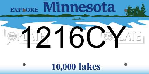 1216CY Minnesota License Plate
