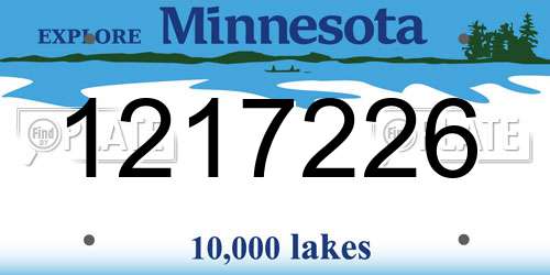 1217226 Minnesota License Plate