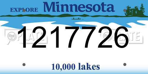 1217726 Minnesota License Plate