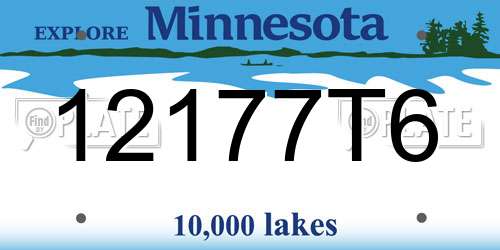 12177T6 Minnesota License Plate