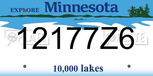 12177Z6 Minnesota License Plate