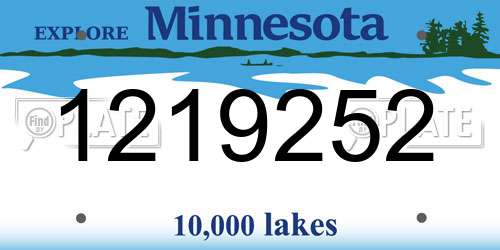 1219252 Minnesota License Plate