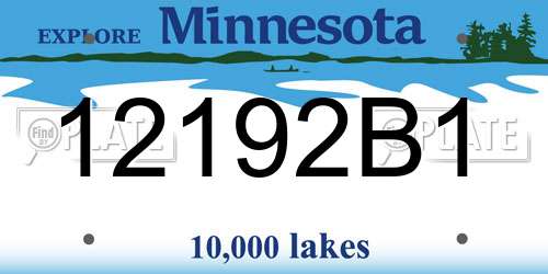 12192B1 Minnesota License Plate