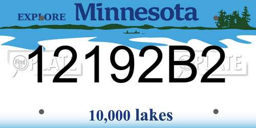 12192B2 Minnesota License Plate