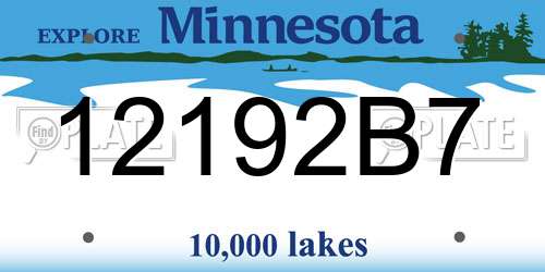 12192B7 Minnesota License Plate