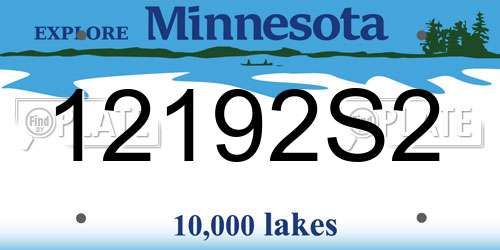 12192S2 Minnesota License Plate