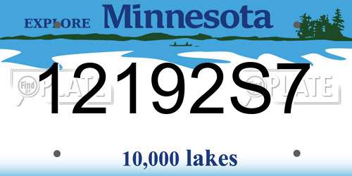 12192S7 Minnesota License Plate