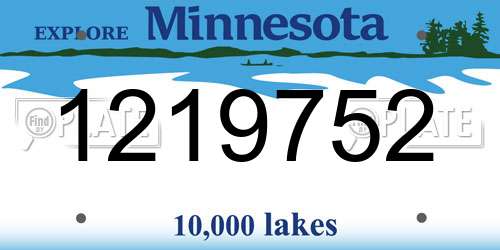 1219752 Minnesota License Plate