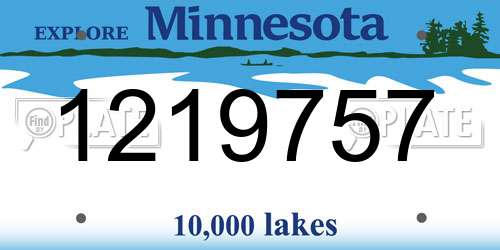 1219757 Minnesota License Plate