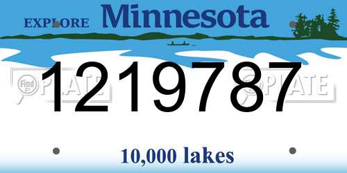 1219787 Minnesota License Plate
