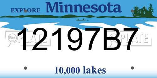 12197B7 Minnesota License Plate