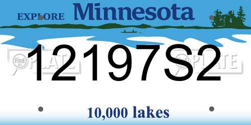 12197S2 Minnesota License Plate