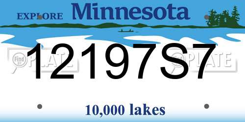 12197S7 Minnesota License Plate