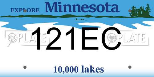 121EC Minnesota License Plate