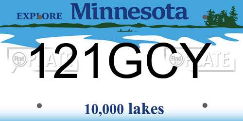 121GCY Minnesota License Plate