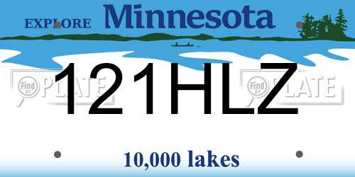 121HLZ Minnesota License Plate