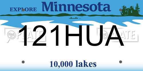 121HUA Minnesota License Plate