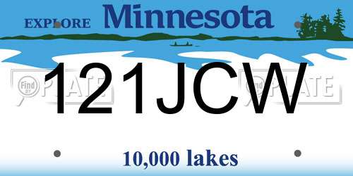 121JCW Minnesota License Plate